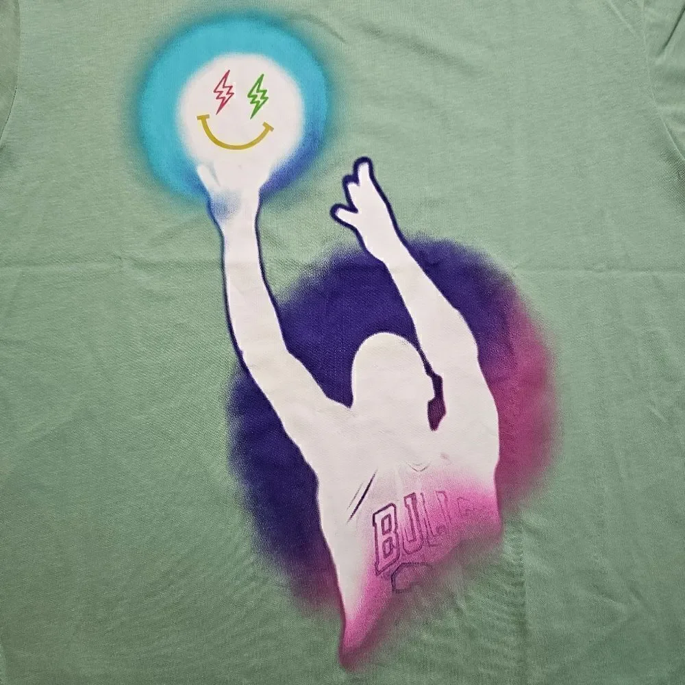 Air Jordan X J Balvin Tee T-Shirt Large L Sail Enamel Green Blue DR2962-308 New